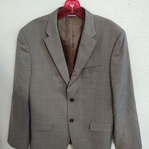 Tommy Hilfiger Men's Modern-Fit Gray Brown Plaid Blazer S40 W34  Sport Coat